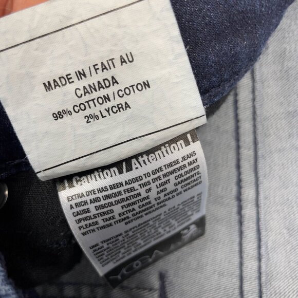 YOGA JEANS Chloe Classicβ Straight Jeans / Victoria Dark Wash Stretch Frayed 25 - Picture 10 of 12